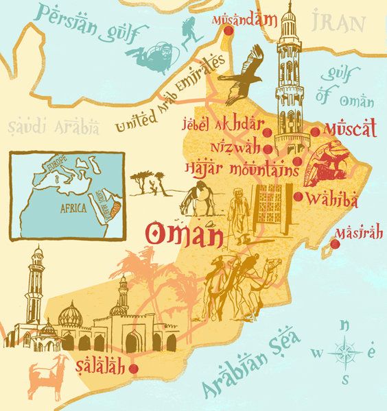 نقشه گردشگری عمان - تور عمان - گردشگران شیراز