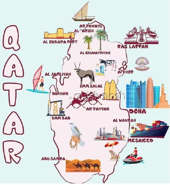 نقشه گردشگری قطر - تور قطر - گردشگران شیراز